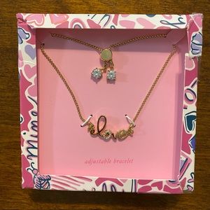 NWT Lilly Pulitzer Gold Love Adjustable Bracelet